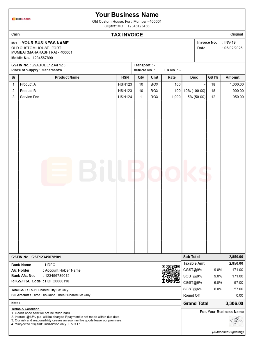 GST Billing Software Invoice Preview - Professional GST Invoice